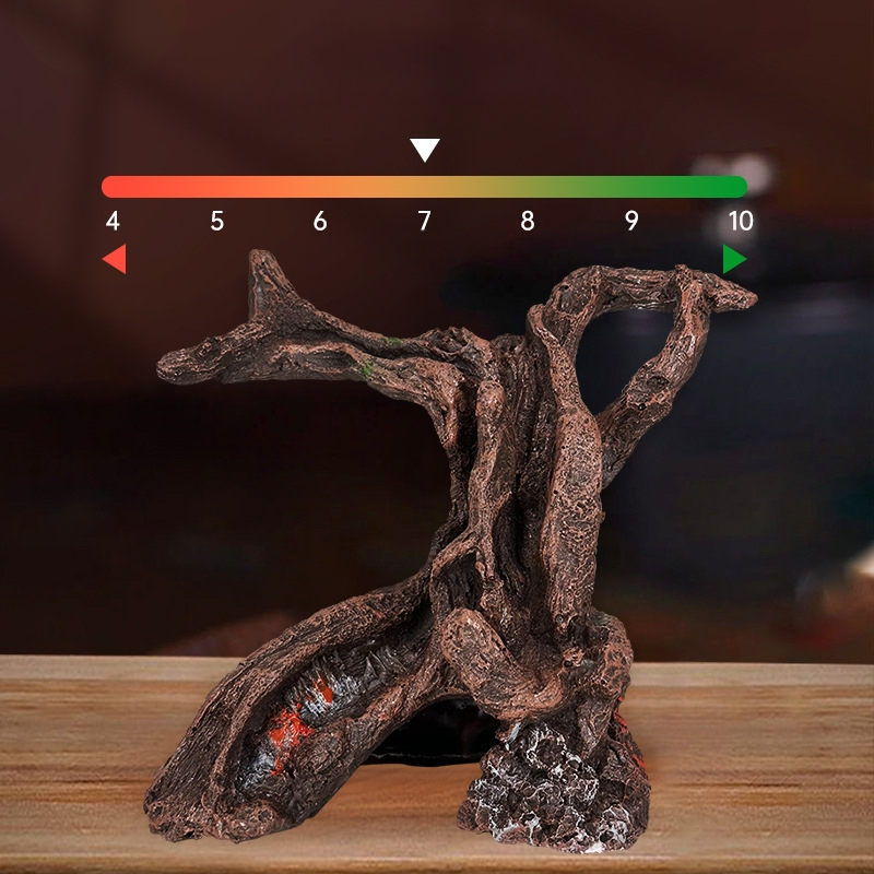 Kalapaagi maastikutekk, krevetipurk, surnud puit, vaigukäsitöö, dekoratiivsed kaunistused, kala ja krevetid, roomaja, lemmiklooma põgenemismaja auk