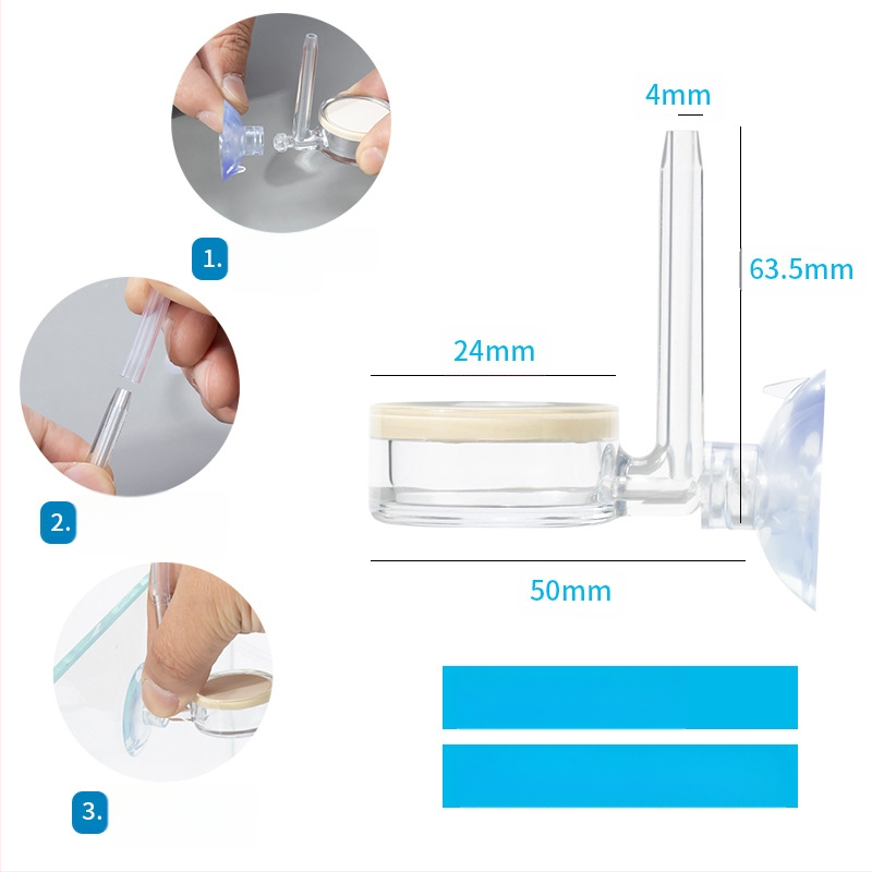 Zero vandens augalų žuvų bakas anglies dioksido skaidrus rafinavimo akrilinis CO2 difuzijos purkštuvas akvariumo reikmenys