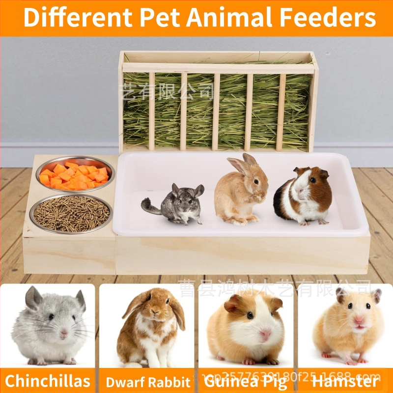 Puidust piiriülene küüliku heinasöötja, täispuidust väikeloomade söötja, majapidamistarbed puidust väikestele lemmikloomadele