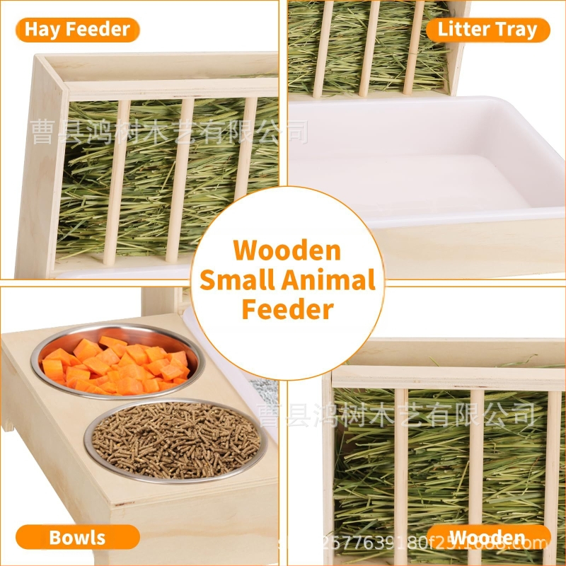 Puidust piiriülene küüliku heinasöötja, täispuidust väikeloomade söötja, majapidamistarbed puidust väikestele lemmikloomadele