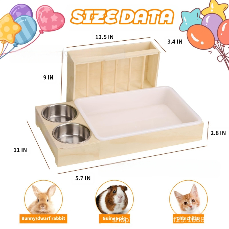 Puidust piiriülene küüliku heinasöötja, täispuidust väikeloomade söötja, majapidamistarbed puidust väikestele lemmikloomadele