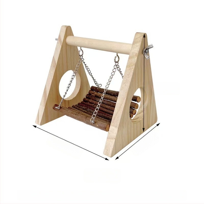 Fa hörcsög függőágy háztartási arany medve játék kisállat fogzás fa keret madár álló keret tömör fa kisállat játék