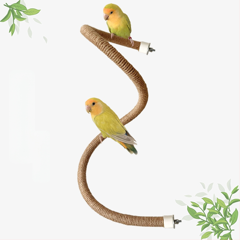 Spirális mászólétra állványrúd Hajlítható és deformálható papagájjáték kenderkötél madárállvány tigrisbőr xuanfeng bazsarózsa csiszolókarom rúd