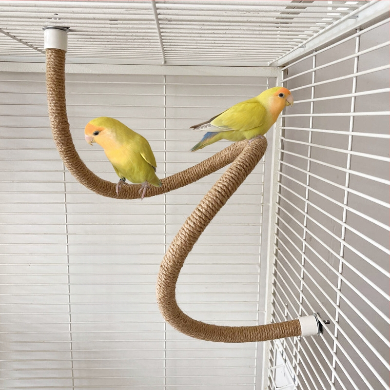 Spirális mászólétra állványrúd Hajlítható és deformálható papagájjáték kenderkötél madárállvány tigrisbőr xuanfeng bazsarózsa csiszolókarom rúd