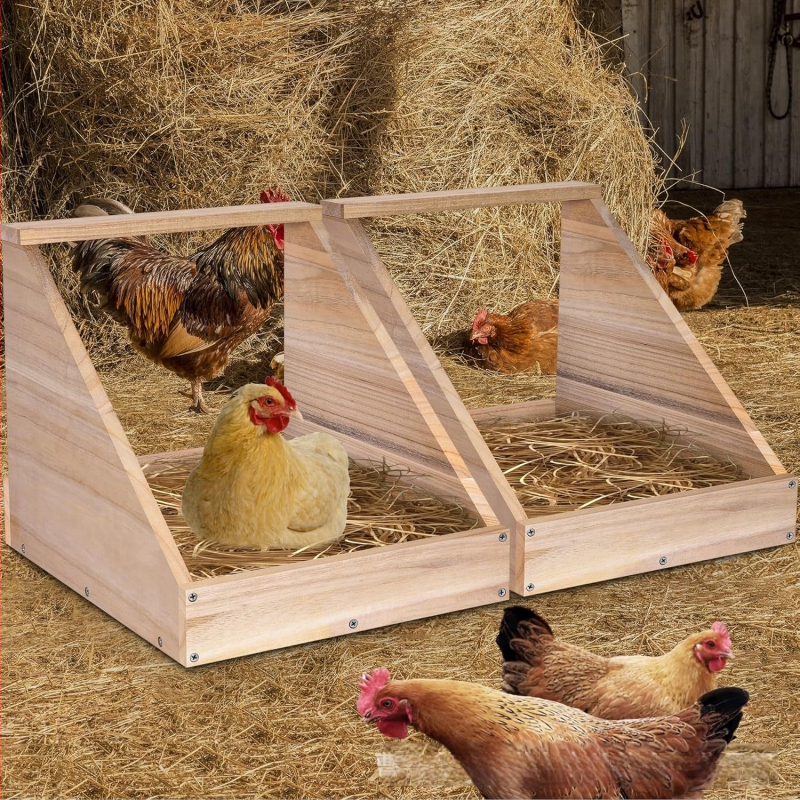 Дървена кутия за кокошки, домашна, стенна, кутия за гнездене за кокошки и яйца, консумативи за местообитания на домашни птици, дървен кокошарник, гнездо за снасяне на яйца