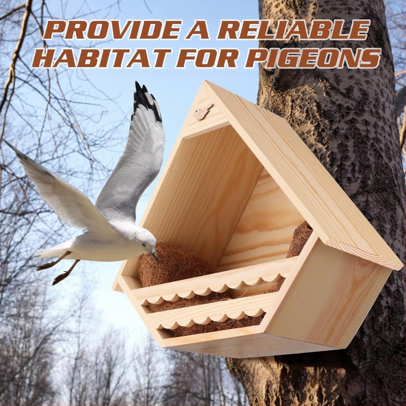 Puidust rippuv linnupesa, tuvimaja õues kasutamiseks, pastoraalne koolibri sein, massiivne linnupesa