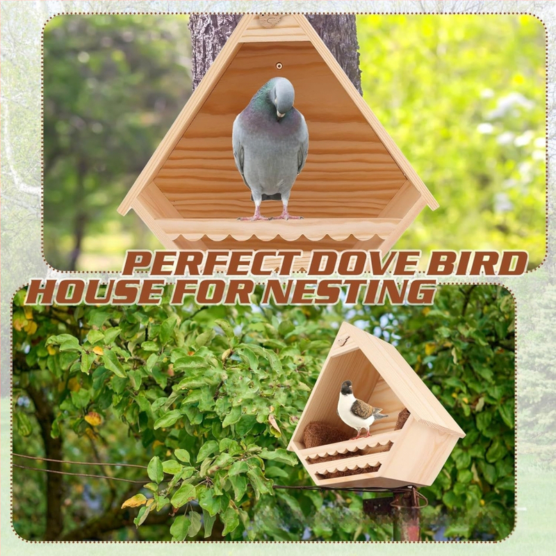 Puidust rippuv linnupesa, tuvimaja õues kasutamiseks, pastoraalne koolibri sein, massiivne linnupesa