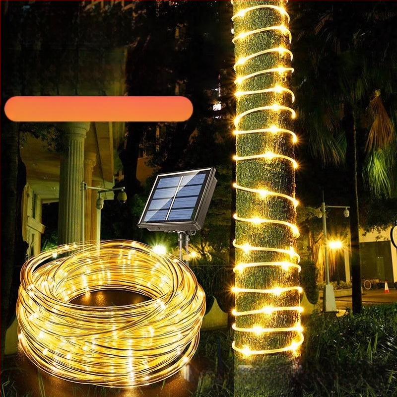 Led päikeseenergial töötav toruvalgusti välistingimustes kasutatav veekindel kipslill vasktraadist valgusnööriga sisehoovi LED-atmosfääri dekoratiivne valgusnöör