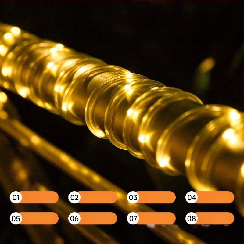 Led päikeseenergial töötav toruvalgusti välistingimustes kasutatav veekindel kipslill vasktraadist valgusnööriga sisehoovi LED-atmosfääri dekoratiivne valgusnöör