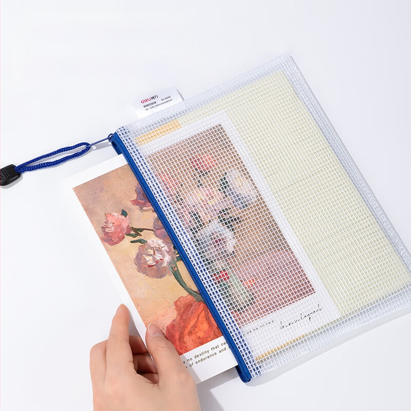 Deli lukuga kott 5656 läbipaistev infokott õpilastele mõeldud testide kott hoiukott A5 ruudukujuline failikott hulgimüügiks