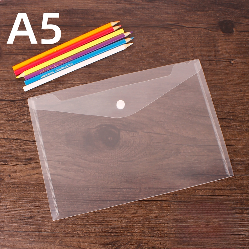 Paksendatud plastist klõpsuga failikott läbipaistev A5 väike sünnieelse tervisekontrolli kirjatarvete kott õpilastele, millele saab printida logo