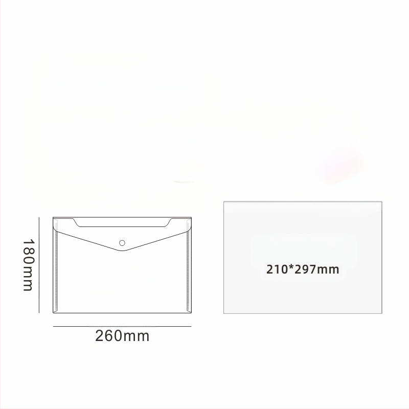 Paksendatud plastist klõpsuga failikott läbipaistev A5 väike sünnieelse tervisekontrolli kirjatarvete kott õpilastele, millele saab printida logo