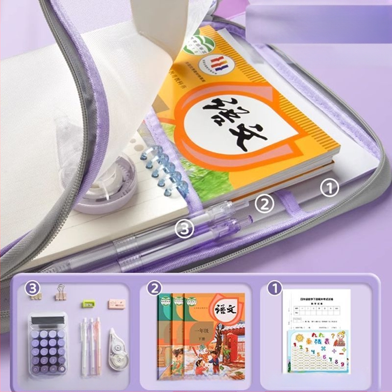 L-образна чанта за класификация на предмети, прозрачна чанта за документи с цип, голям отвор, преносима чанта за носене на книги, чанта за съхранение на хартия за преглед