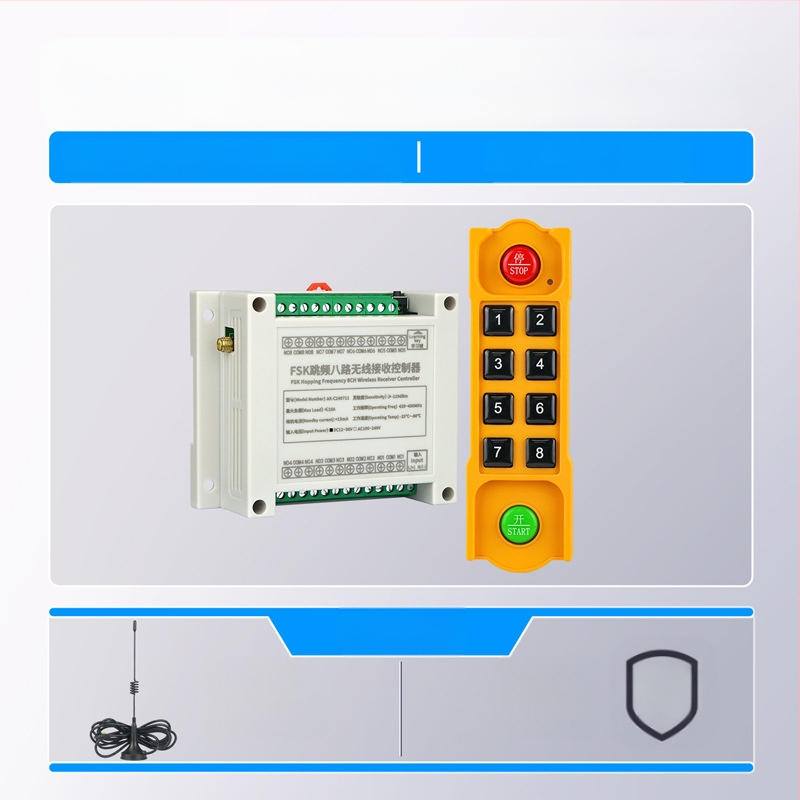 AC100-240V tööstusklassi traadita kaugjuhtimispuldi lüliti kraana segamispumba PLC moodul veekindel kaugjuhtimispuldi käepide