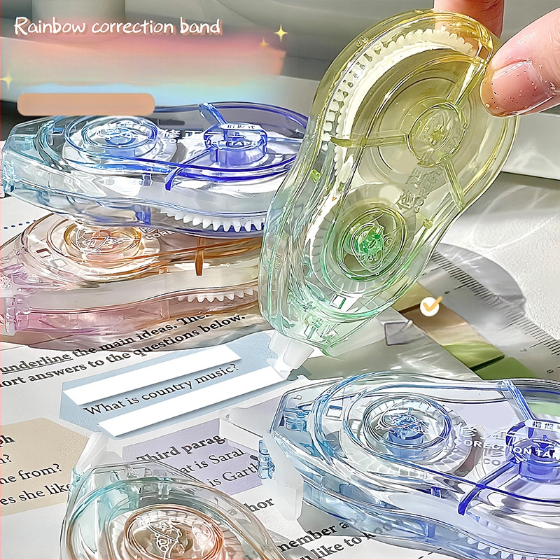 Rainbow Ice läbipaistva korrektsioonilindi komplekt suure mahutavusega kõrge välimusega korrektsioonilint kukkumisvastane klapiga sile korrektsioonilint hulgimüügist
