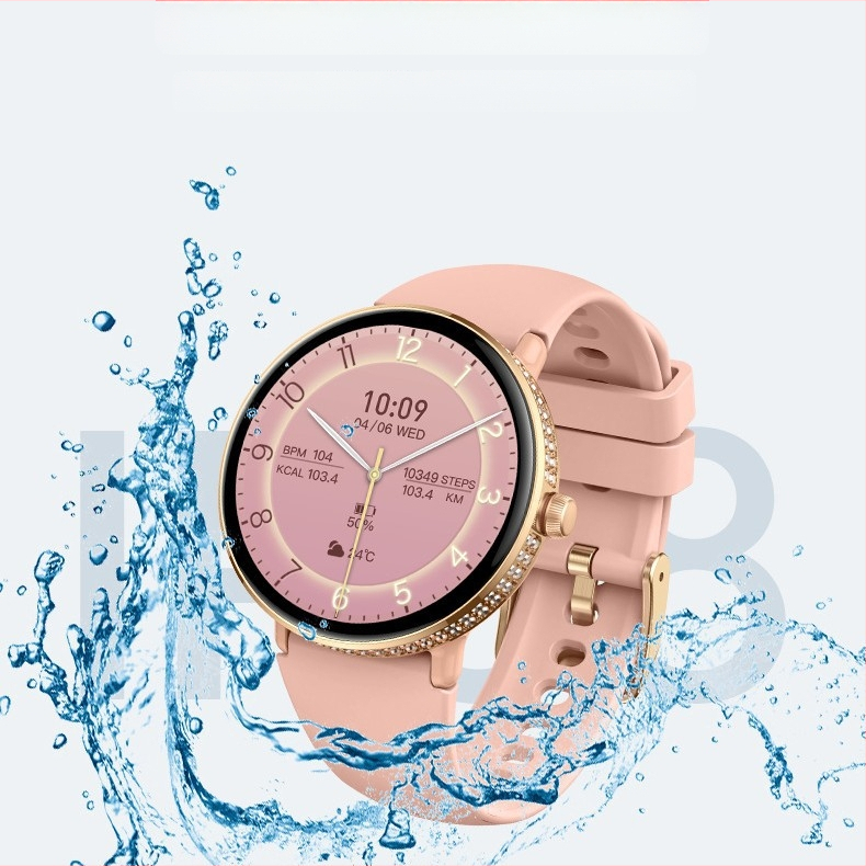Új S76 női karóra, határokon átnyúló, kis képernyős, 1.19 AMOLED, Bluetooth hívás, pulzusmérő, vérnyomásmérő, vér oxigénszint-érzékelő, alvásfunkció