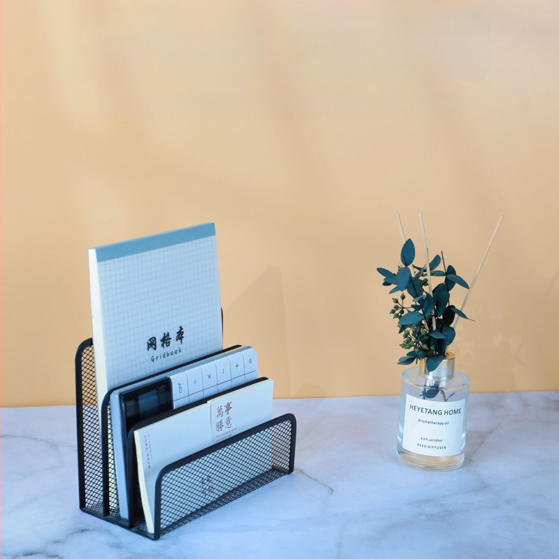 Настолно съхранение, на склад, 190 букви, метална желязна мрежа, комбинирана стойка за данни, поставка за файлове, мрежеста поставка за книги, черна