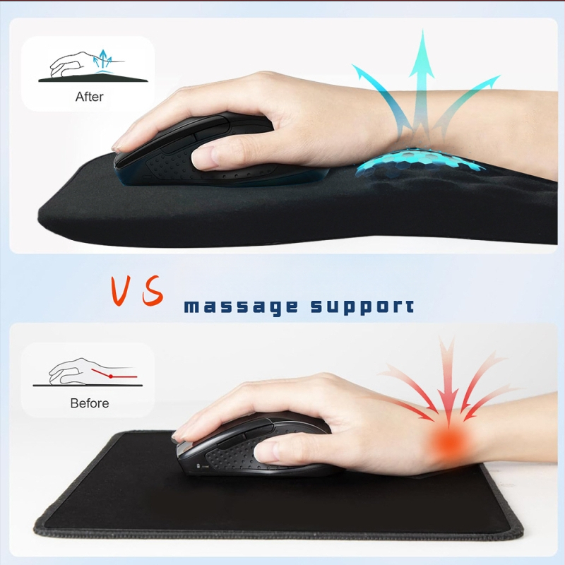 Ainult sekunditega 220G plahvatused puhas must pikendatud randmetugi randme hiirematt ergonoomiline randme kaldemassaaž