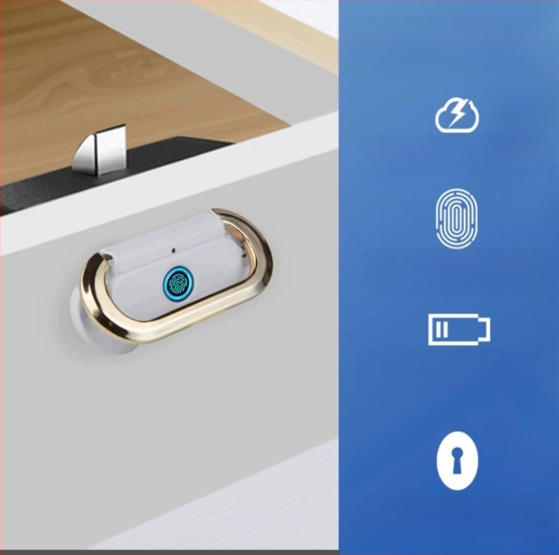 Tarpvalstybinė pirštų atspaudų stalčiaus spyna, metalinė paslėpta rankena, naktinio staliuko spyna, bylų spintelė, biuro baldų elektroninė spyna, pirštų atspaudų spyna