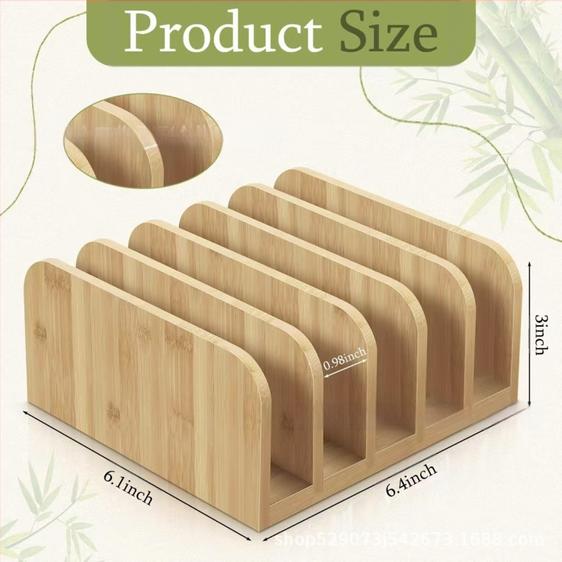 Irodai bambusz hordozható irattartó állvány tömörfa e-mail rendszerező állvány asztali fa könyvtároló állvány