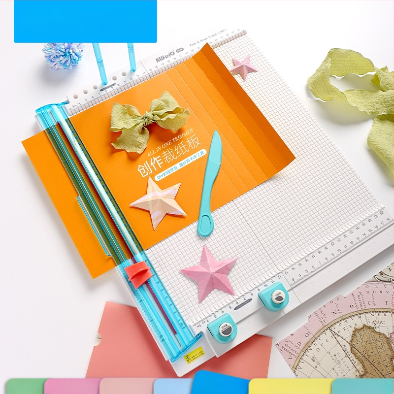 Var iegūt izcilu 13095 daudzfunkcionālu papīra griezēja instrumentu, tāfeles datu skrāpējumu nospiešanas locīšanas līniju 7-in-1 rokas konta griešanas papīru