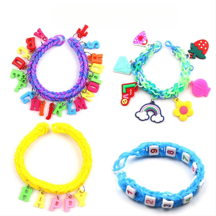 25 ruudustikuga vikerkaarekummipael Loom Bands kummipaelaga ülikond kootud mängukäevõru DIY laste hariduslikud mänguasjad