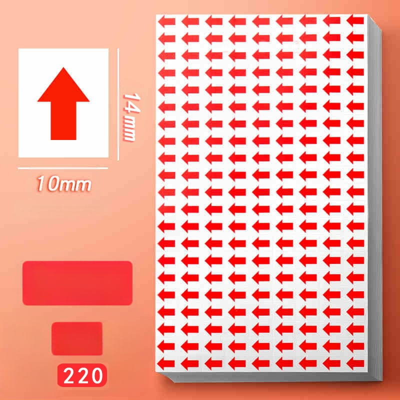 Mazas bultiņas marķēšanas uzlīmes bojātiem produktiem, pārstrādes un remonta uzlīmes, sarkanas virziena indikatora uzlīmes, pašlīmējošas uzlīmes