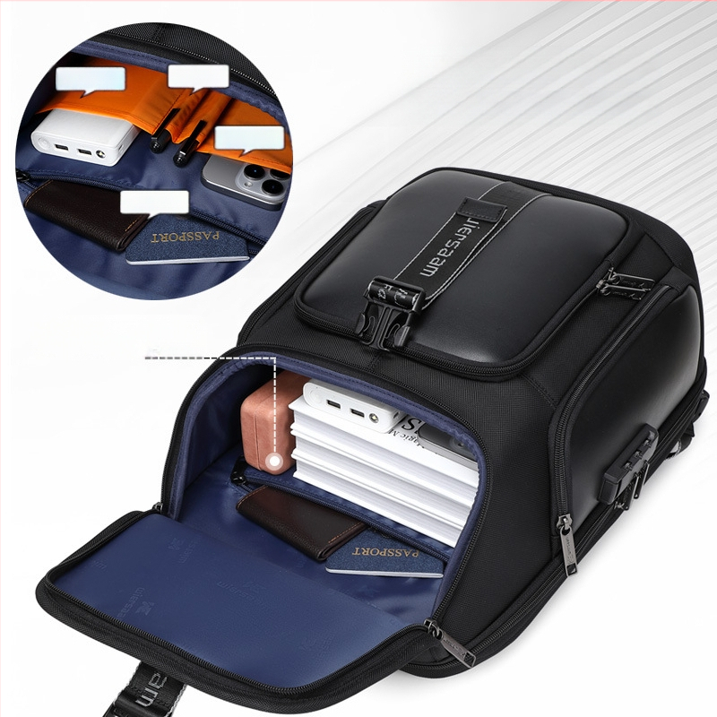 Üzleti hátizsák férfi utazó vízálló hátizsák nagy kapacitású üzleti útra tervezett multifunkcionális számítógépes táska, frissítve 2025-ben új modell