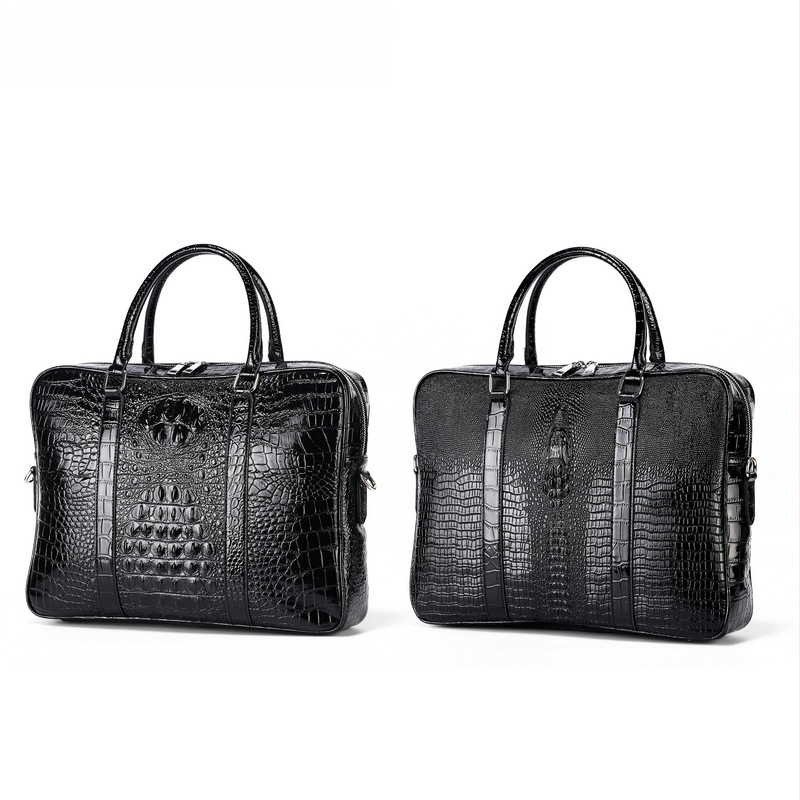 Moodne krokodillimustriga arvutikott meeste käekott äriportfell lihtne reisikott