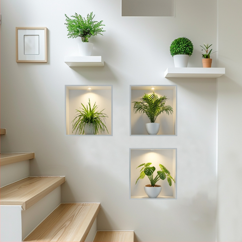 Új ACC1020ABC Trópusi zöld növény cserepes növény fali matricák hálószoba nappali bejárat otthon faldekorációs matricák