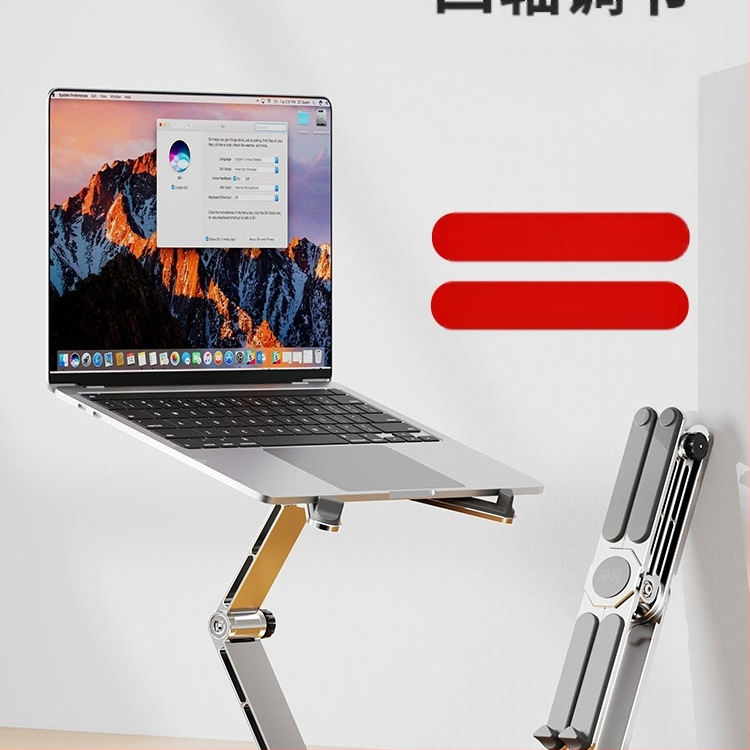 Sülearvuti U8 alus 360° pöörlev lauaarvuti riputatud kronstein jahutav kokkupandav alumiiniumsulamist kaasaskantav