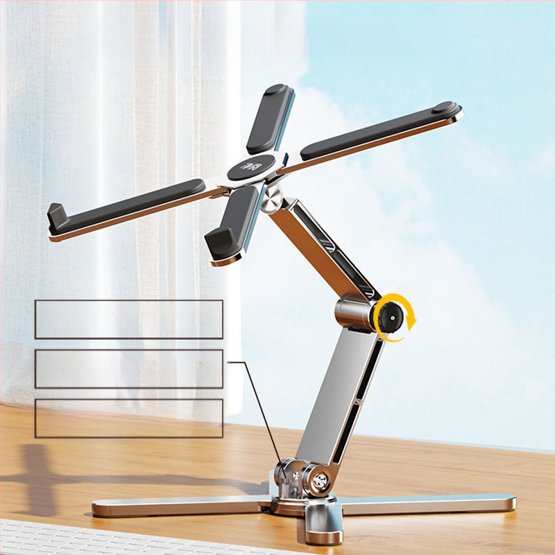 Sülearvuti U8 alus 360° pöörlev lauaarvuti riputatud kronstein jahutav kokkupandav alumiiniumsulamist kaasaskantav