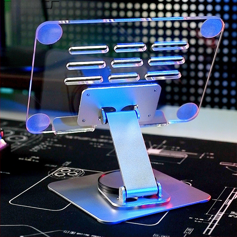 360 laipsnių besisukantis metalinis stalinis laikiklis mobiliojo telefono tinklui raudonas plokščiaekranis universalus televizorius tingus patogus sulankstomas