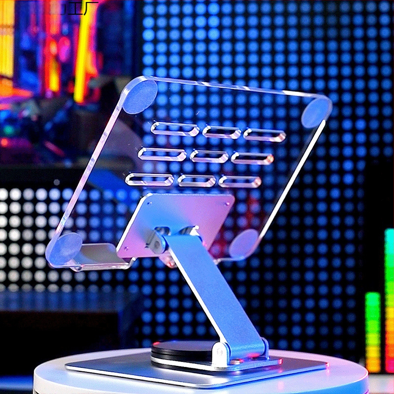 360 laipsnių besisukantis metalinis stalinis laikiklis mobiliojo telefono tinklui raudonas plokščiaekranis universalus televizorius tingus patogus sulankstomas