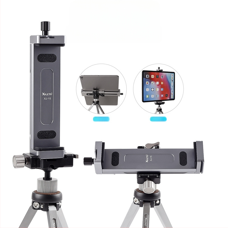 Xyloto XJ15 изцяло метална стойка за таблет, универсална стойка за настолен компютър, мобилен телефон, щипка за фиксиране на предавания на живо