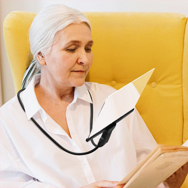 Specialus didinamasis stiklas be rankų vyresnio amžiaus žmonėms skaityti knygas ir laikraščius, skaidrus ir nedeformuotas, lengvas, didelės raiškos, ant kaklo kabantis didinamasis stiklas