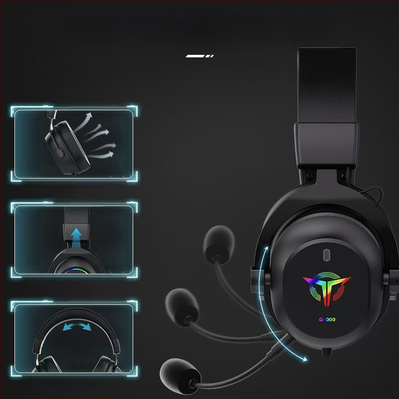 Naujos tarpvalstybinės RGB žaidimų ausinės su mikrofonu, laidiniu kompiuteriu ir ilgalaikiu dėvėjimu, nepakenks tiesioginiams gamykliniams pardavimams.