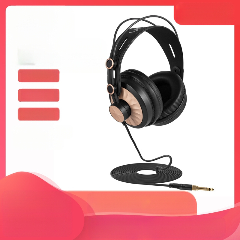 Határokon átnyúló fejhallgató professzionális felvevő nagy táska fülhallgató vezetékes fejhallgató 50 mm-es driver nélküli monitor számítógépes játék e-sport mikrofon