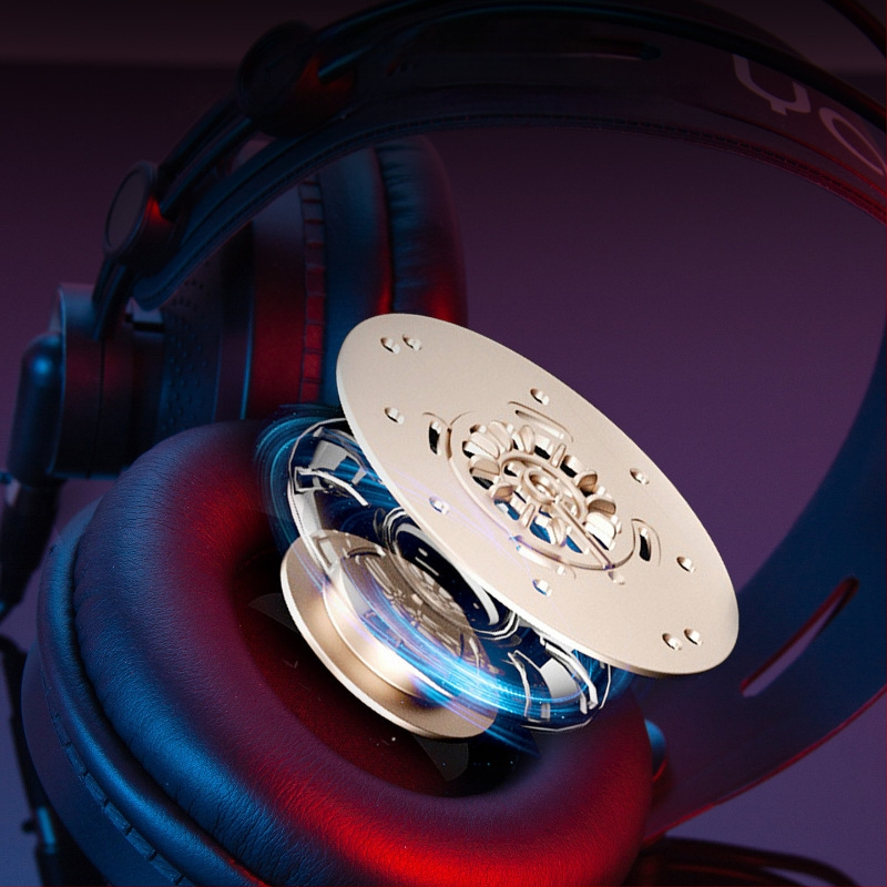 Határokon átnyúló fejhallgató professzionális felvevő nagy táska fülhallgató vezetékes fejhallgató 50 mm-es driver nélküli monitor számítógépes játék e-sport mikrofon