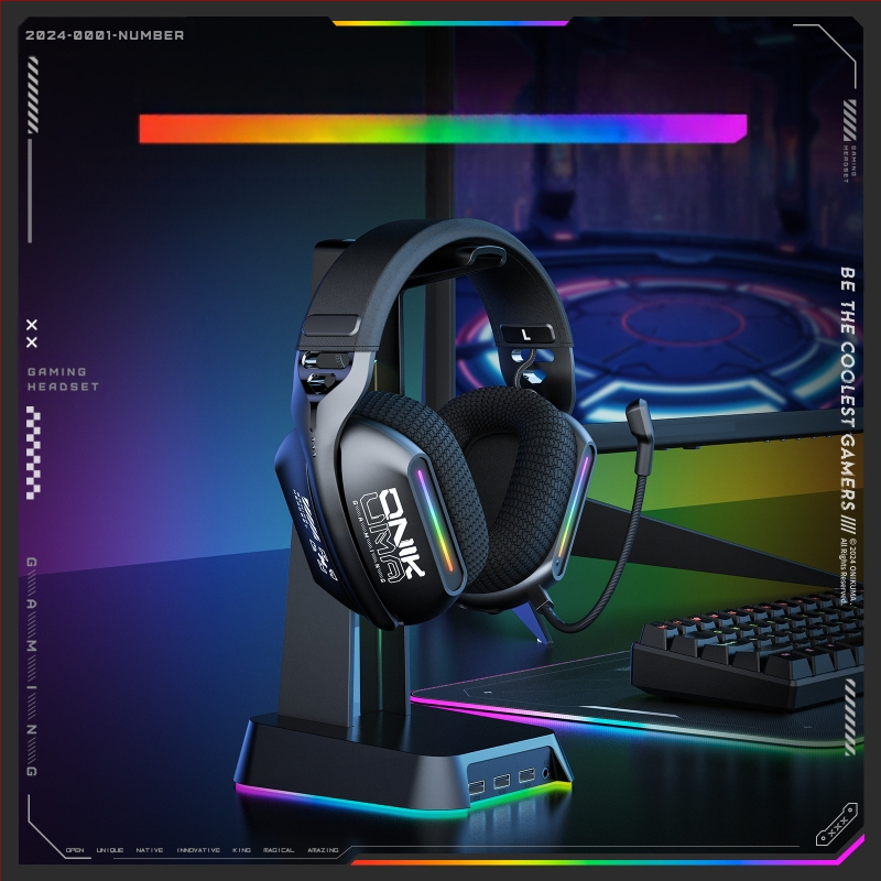 Onikuma X12 számítógépes fejhallgató, fejre helyezhető vezeték nélküli Bluetooth vezetékes játékfigyelő és pozicionáló e-sport fejhallgató