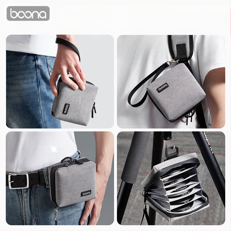 Objektiivifiltri kott, fototarvikud, kaamerafiltri kott, 7-osaline kihiline kõva kestaga ümmargune objektiivi käekott