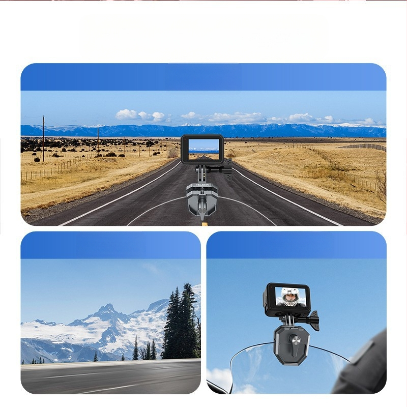 Подходящ за gopro13 DJI INSTA360 камера мобилен телефон мотоциклет електрически велосипед каране с фиксирана скоба за предно стъкло