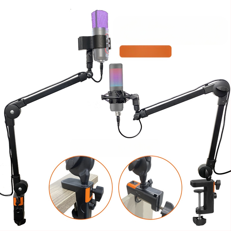 Új, fixpontos, rugó nélküli, fém klipszes mikrofonkonzol élő közvetítéshez, nagykereskedelmi mikrofonkonzol