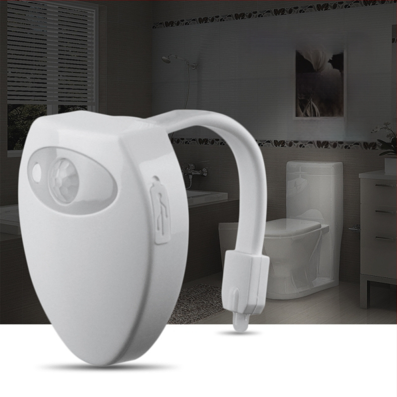 Piiriülene kuummüük uue tualettvalguse anduriga öövalguse anduriga öötualettvalgusti 8 värvi LED-vannitoa anduriga valgus