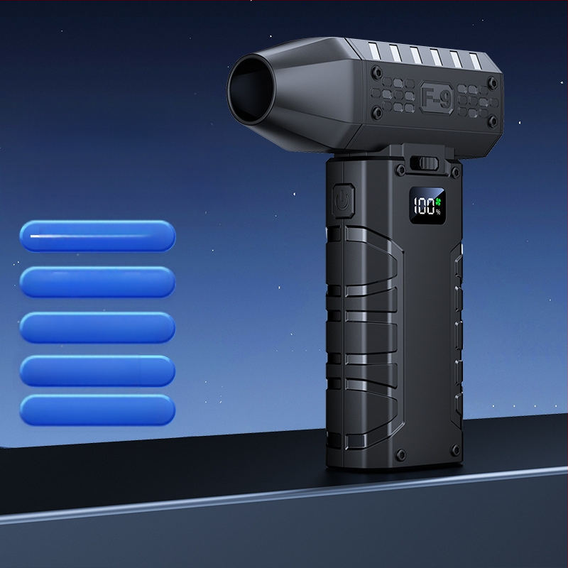 Tootja kohandatud vägivaldne turbiinventilaator Uue mudeli tolmupuhur kaasaskantav liitiumaku kiire mini käeshoitav vägivaldne ventilaator