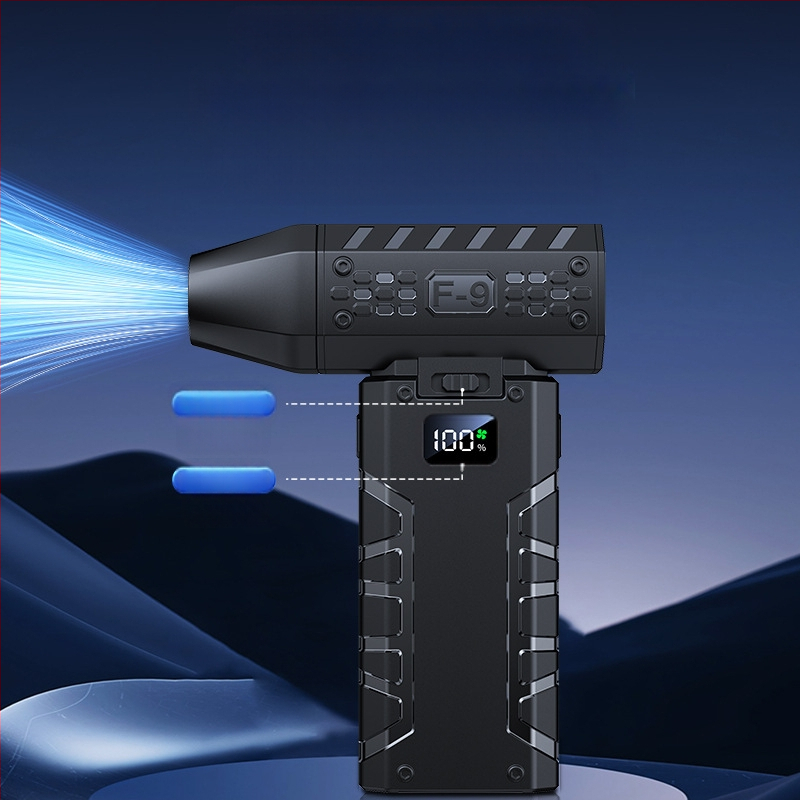 Tootja kohandatud vägivaldne turbiinventilaator Uue mudeli tolmupuhur kaasaskantav liitiumaku kiire mini käeshoitav vägivaldne ventilaator