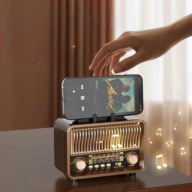 Piiriülene 2025. aasta uus täisribaline retro-stereoraadio toetab Card U Disk Bluetooth-kõlarit