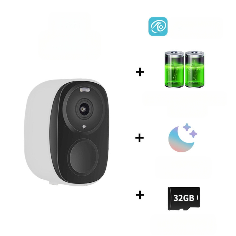 Határokon átnyúló, népszerű, alacsony fogyasztású akkumulátoros kamera beltéri vezeték nélküli, dugaszolható, teljes színű éjjellátó, nagy felbontású megfigyelőkamera