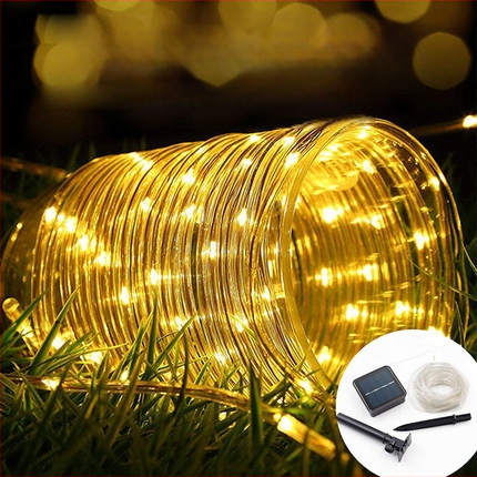 Saulės vamzdinių šviesų styga LED spalvinga šviesa Vandeniui atspari spalvinga odinė styginė šviesa Kiemo atmosferos šviesa Dekoratyvinė lauko styginė šviesa