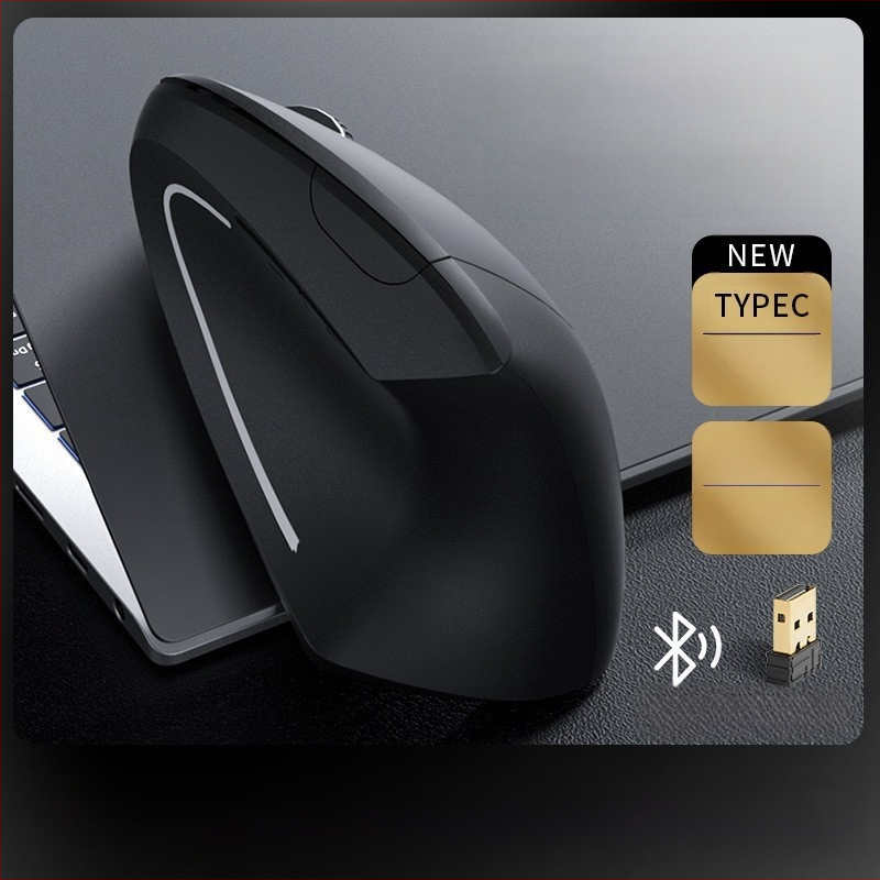 „Spot Wholesale“ ergonomiška įkrovimo belaidė vertikali pelė, kūrybinga vertikali kairės ir dešinės rankos rankena, 2,4 g pelė